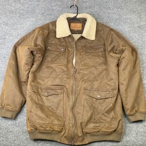 Outback Trading Co Ezra Aviator Jacket Brown Sherpa Lined 29872 Mens XL
